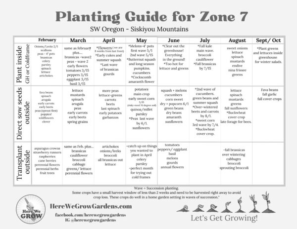 Here We Grow Planting Calendar - Free Downloadable PDF - Image 2